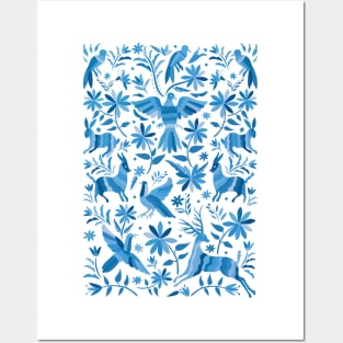 Mexican Otomí Design in Light Blue Posters and Art